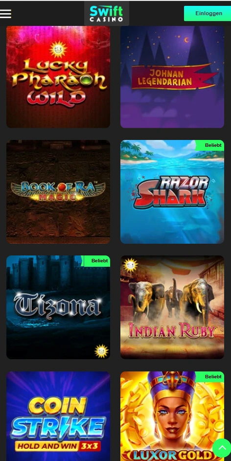 swiftspiele mobile games page